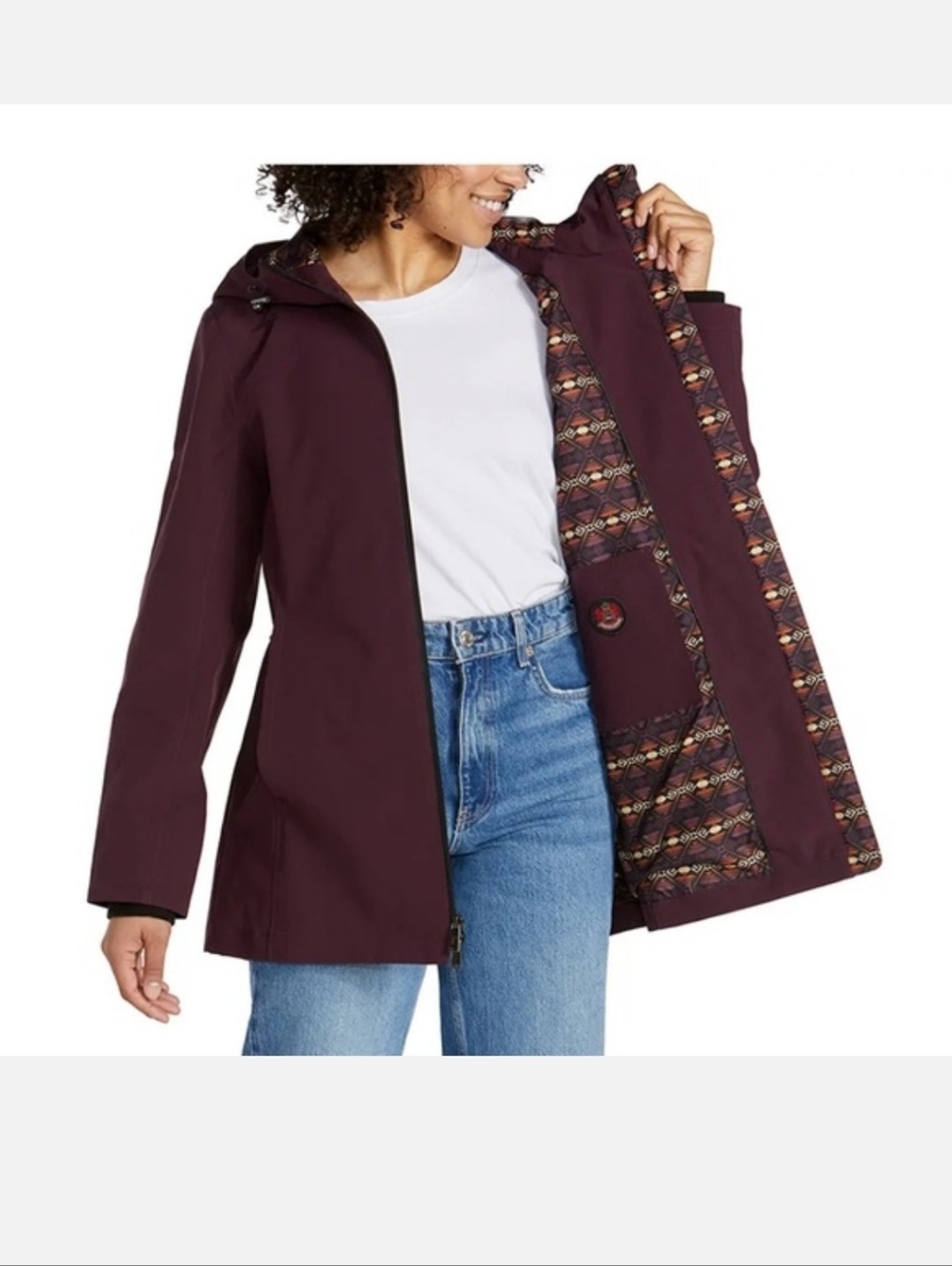 Pendleton Hooded Rain Jacket in Plum Medium